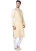 Readymade Cream Cotton Kurta Pyjama Set