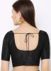 Plain Readymade Black Blouse In Dupion Silk