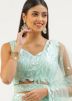 Turquoise Sequins Embellished Net Lehenga Choli