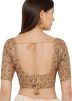 Embroidered Net Saree Blouse In Gold
