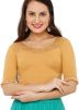 Solid Color Lycra Blouse In Gold