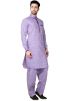 Readymade Purple Linen Pathani Suit Set