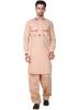 Buy Readymade Peach Linen Pathani Dress for Man Online in USA