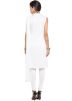 Readymade White Cotton Sleeveless Straight Cut Suit