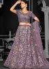 Purple Net Sequins Work Lehenga Choli Set