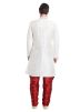 White Art Silk Sherwani Breeches Readymade Set