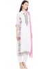 Readymade White Straight Cut Pant Suit in Cotton