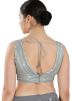 Silver Color Net Saree Blouse 