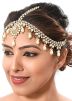 Stone Studded Beaded White Matha Patti