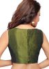 Green Color Dupion Silk Saree Blouse 