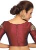 Maroon Color Dupion Silk Saree Blouse 
