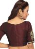 Maroon Color Dupion Silk Saree Blouse 