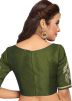 Green Color Dupion Silk Saree Blouse 