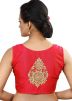Red Color Dupion Silk Saree Blouse 