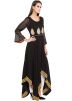 Readymade Black Cotton Asymmetric Long Kurta