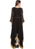 Readymade Black Cotton Asymmetric Long Kurta