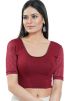 Maroon Color Cotton Saree Blouse