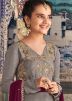 Grey Angrakha Style Kids Sharara Suit