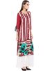 Readymade Red Cotton Straight Cut Long Kurta