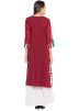 Readymade Red Cotton Straight Cut Long Kurta