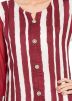 Readymade Red Cotton Straight Cut Long Kurta