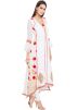Readymade White Embroidered Georgette Long Kurta