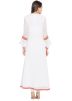 Readymade White Embroidered Georgette Long Kurta