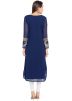 Readymade Blue Embroidered Georgette Long Kurta 