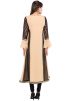 Readymade Beige Embroidered Georgette Long Kurta 