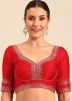 Red Color Art Silk Saree Blouse 