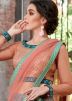 Turquoise Floral Digital Print Silk Lehenga Choli