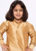 Readymade Beige Kids Kurta With Dhoti
