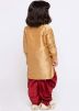 Readymade Beige Kids Kurta With Dhoti