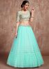 Turquoise Sequins Embellished Lehenga Choli