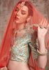 Turquoise Sequins Embellished Lehenga Choli
