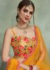 Yellow Floral Embroidered Net Lehenga Choli