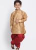 Golden Readymade Kids Kurta Dhoti Pant Set