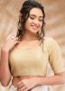 Golden Color Net Saree Blouse 