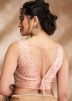 Peach Color Brocade Saree Blouse 