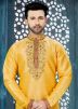 Lemon Yellow Embroidered Readymade Kurta Set