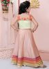 Peach Readymade Kids Lehenga Choli With Dupatta