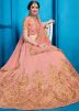 Peach Art Silk Zari Embellished Lehenga Choli