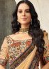 Beige Digital Printed Art Silk Lehenga Choli