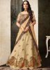 Beige Digital Printed Art Silk Lehenga Choli