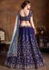 Blue Art Silk Embroidered Lehenga Choli