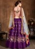 Purple Resham Embroidered Art Silk Lehenga Choli