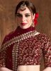 Maroon Zari Embroidered Bridal Lehenga Choli 