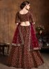Maroon Zari Embroidered Bridal Lehenga Choli 