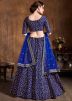 Blue Zari Embroidered Lehenga Choli With Dupatta