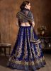 Blue Embroidered Bridal Lehenga Choli 